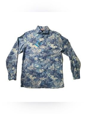 NEW Size S Mens Cremieux Long Sleeve Button Front Shirt Key West Cotton Blue $90